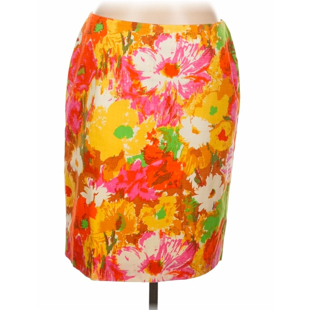 TALBOTS bright floral skirt. Summer Vacation Tripical. 12 petite - Picture 2 of 6